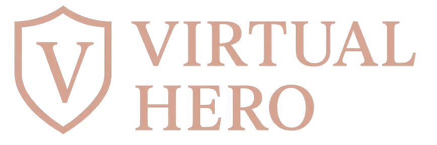 logo design for virtual hero no background colour